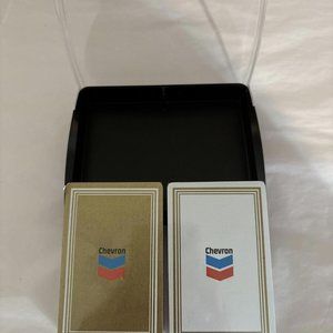 1980’s Vintage Factory Sealed Chevron Double Playing Card Set In Case.